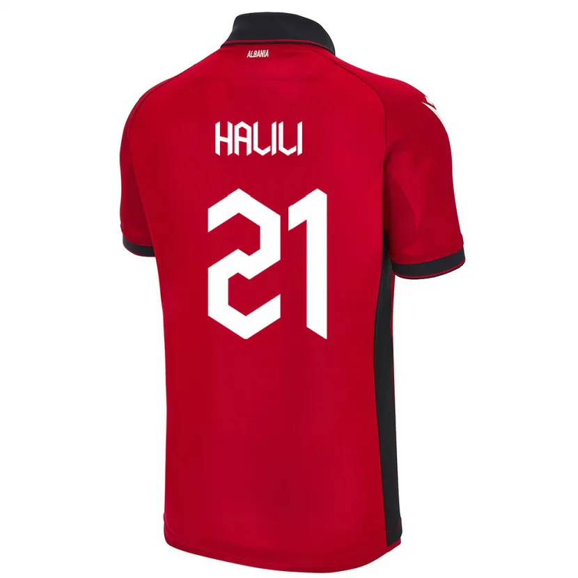 Danxen Mænd Albanien Renato Halili #21 Rød Hjemmebane Spillertrøjer 24-26 Trøje T-Shirt