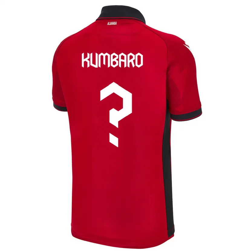Danxen Mænd Albanien Alvi Kumbaro #0 Rød Hjemmebane Spillertrøjer 24-26 Trøje T-Shirt
