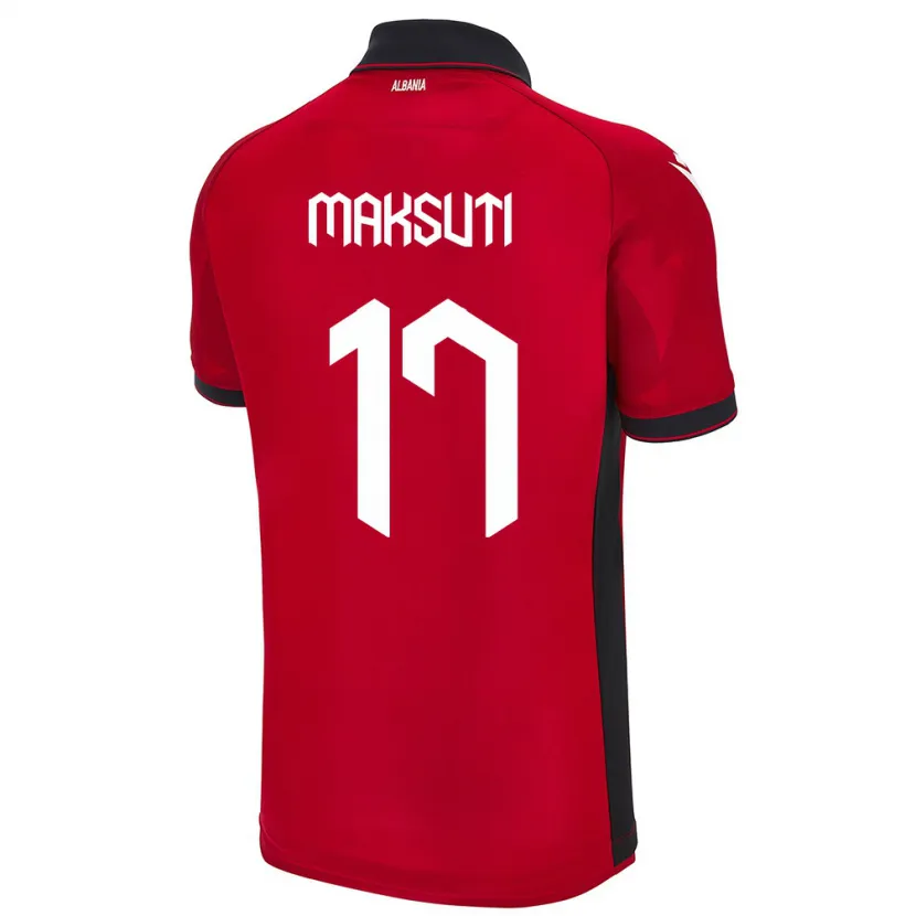 Danxen Mænd Albanien Kristina Maksuti #17 Rød Hjemmebane Spillertrøjer 24-26 Trøje T-Shirt