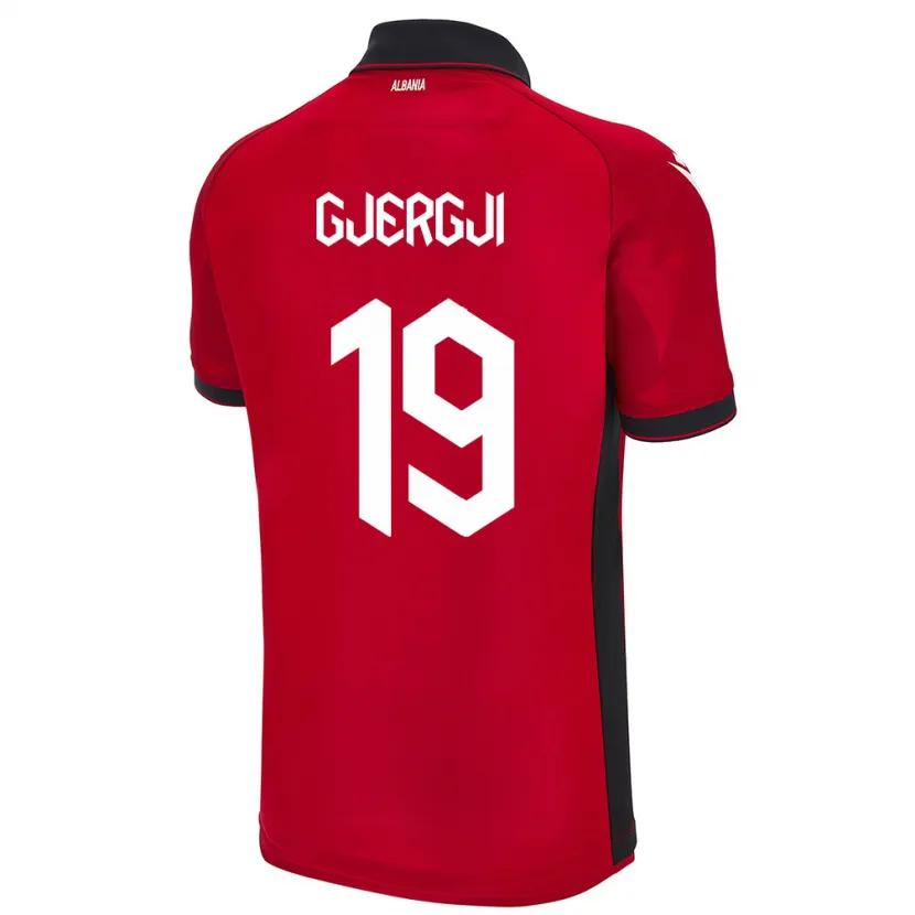 Danxen Mænd Albanien Matilda Gjergji #19 Rød Hjemmebane Spillertrøjer 24-26 Trøje T-Shirt