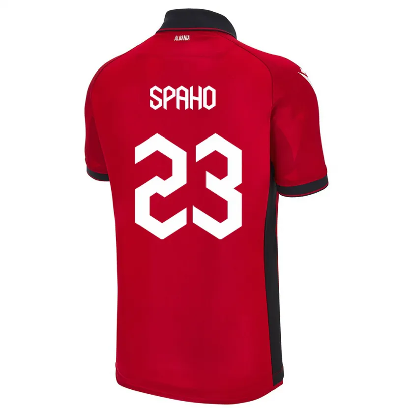 Danxen Mænd Albanien Klesjana Spaho #23 Rød Hjemmebane Spillertrøjer 24-26 Trøje T-Shirt