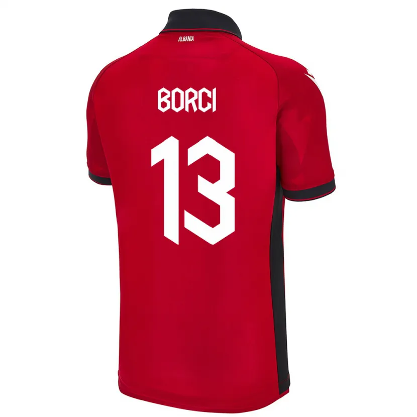 Danxen Mænd Albanien Klaudia Borci #13 Rød Hjemmebane Spillertrøjer 24-26 Trøje T-Shirt