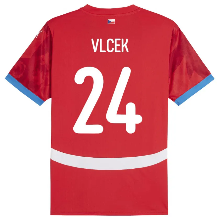 Danxen Mænd Tjekkiet Tomas Vlcek #24 Rød Hjemmebane Spillertrøjer 24-26 Trøje T-Shirt