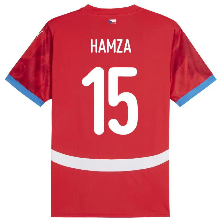 Danxen Mænd Tjekkiet Jiri Hamza #15 Rød Hjemmebane Spillertrøjer 24-26 Trøje T-Shirt