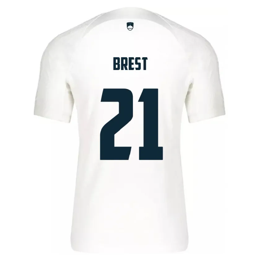 Danxen Mænd Slovenien Marko Brest #21 Hvid Hjemmebane Spillertrøjer 24-26 Trøje T-Shirt