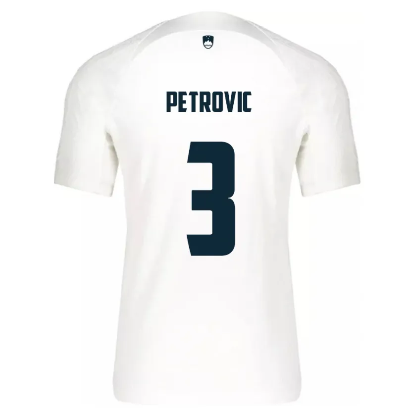 Danxen Mænd Slovenien Zan Petrovic #3 Hvid Hjemmebane Spillertrøjer 24-26 Trøje T-Shirt