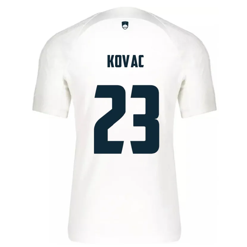 Danxen Mænd Slovenien Blaz Kovac #23 Hvid Hjemmebane Spillertrøjer 24-26 Trøje T-Shirt