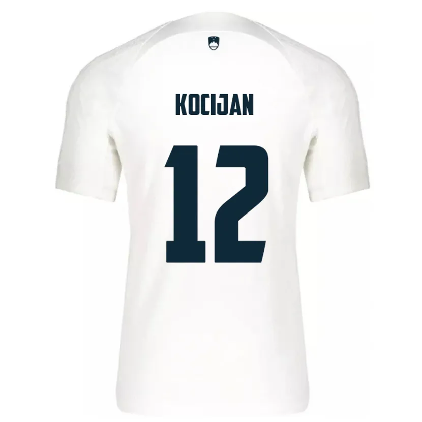 Danxen Mænd Slovenien Iva Kocijan #12 Hvid Hjemmebane Spillertrøjer 24-26 Trøje T-Shirt