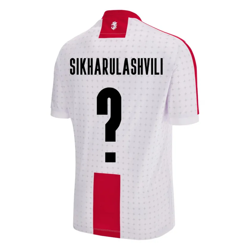 Danxen Mænd Georgia Nika Sikharulashvili #0 Hvid Hjemmebane Spillertrøjer 24-26 Trøje T-Shirt
