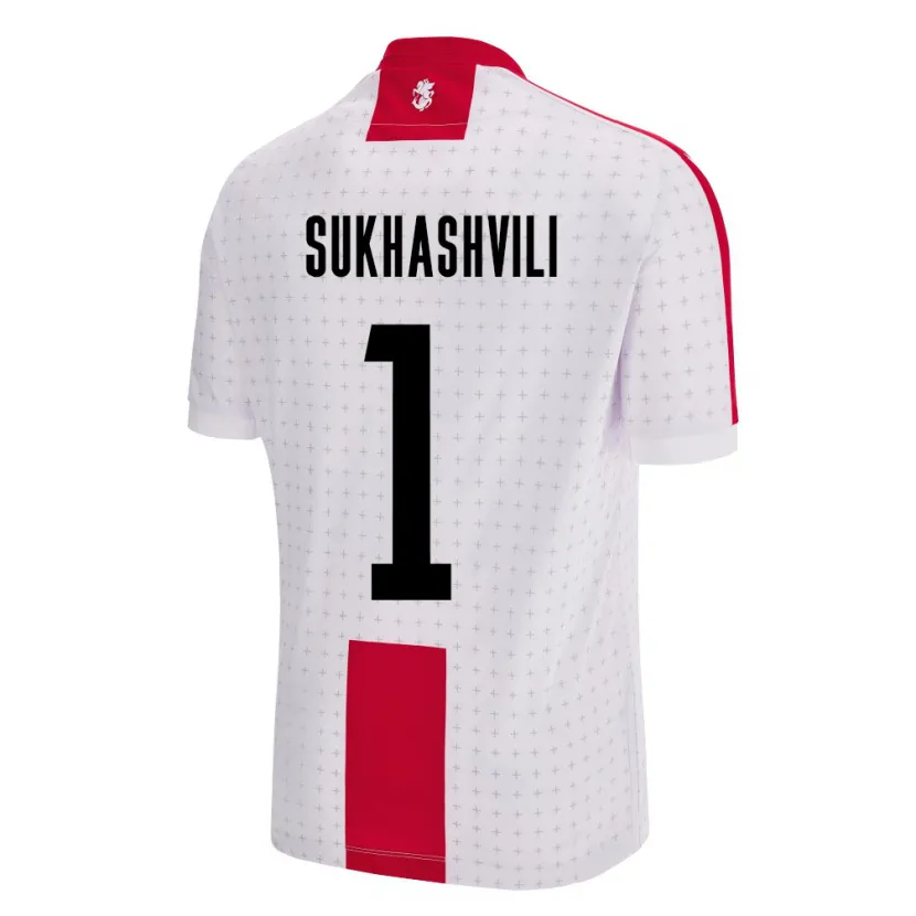 Danxen Mænd Georgia Teona Sukhashvili #1 Hvid Hjemmebane Spillertrøjer 24-26 Trøje T-Shirt