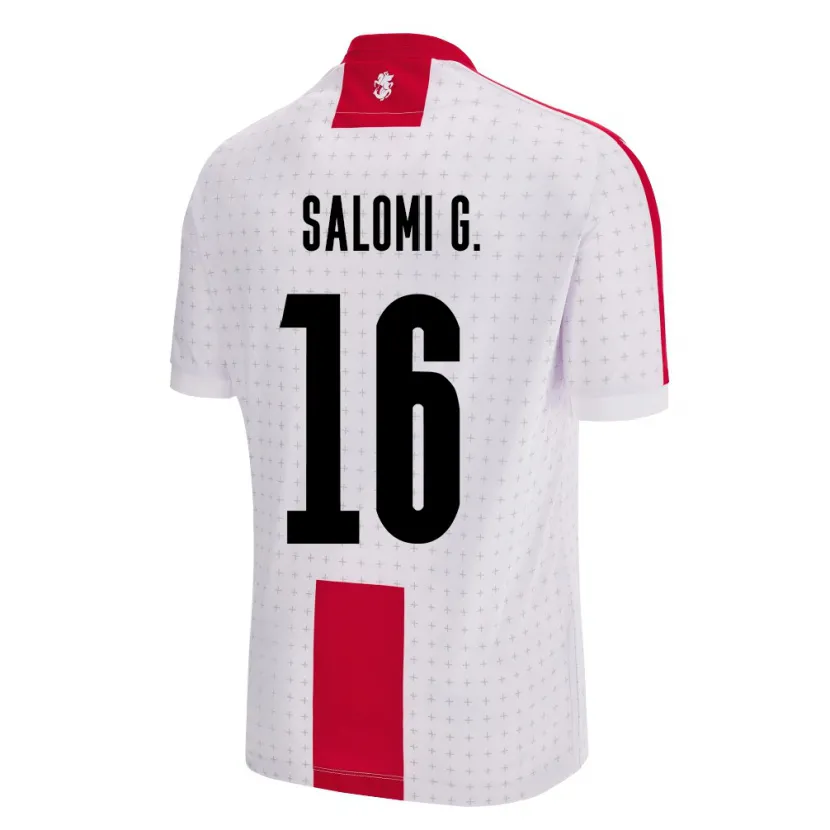 Danxen Mænd Georgia Salomi Gasviani #16 Hvid Hjemmebane Spillertrøjer 24-26 Trøje T-Shirt