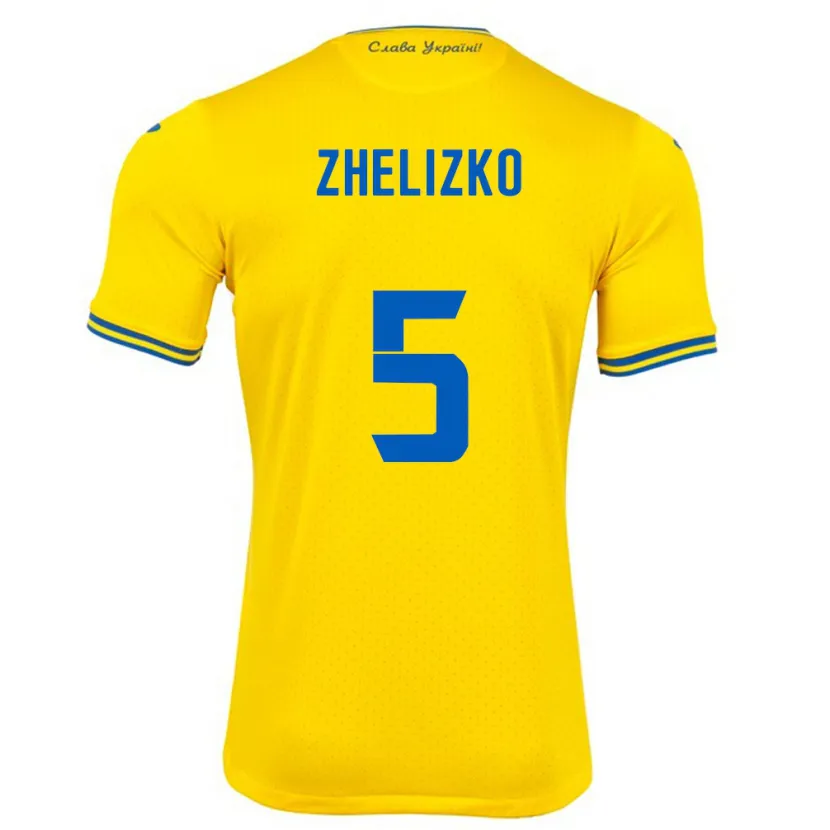 Danxen Mænd Ukraine Ivan Zhelizko #5 Gul Hjemmebane Spillertrøjer 24-26 Trøje T-Shirt