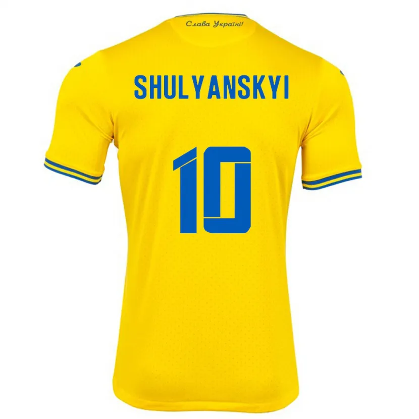 Danxen Mænd Ukraine Artem Shulyanskyi #10 Gul Hjemmebane Spillertrøjer 24-26 Trøje T-Shirt