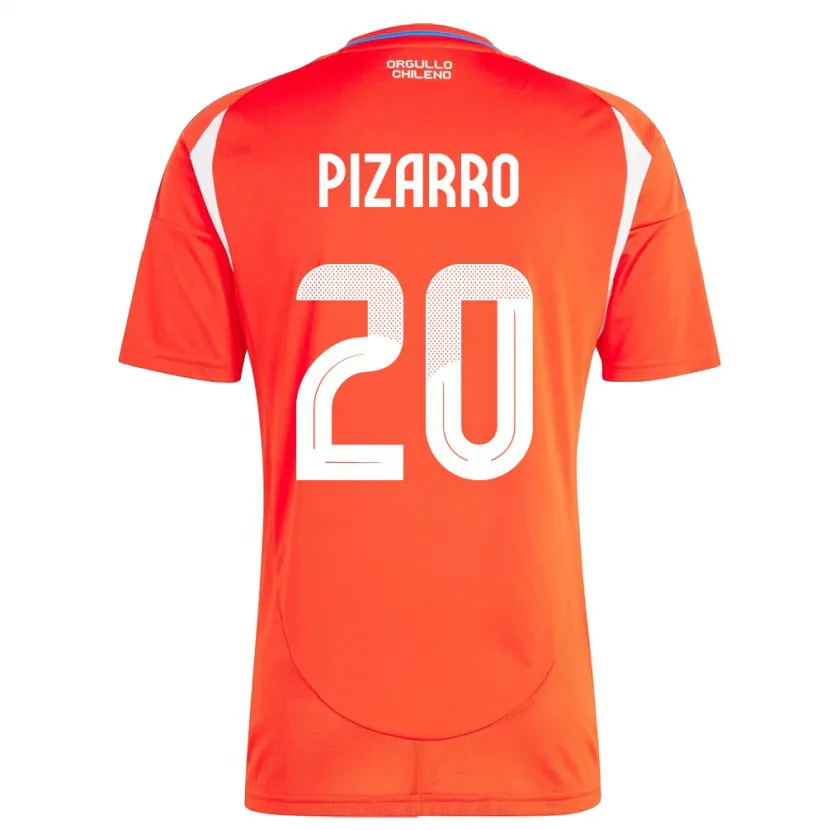 Danxen Mænd Chile Damián Pizarro #20 Rød Hjemmebane Spillertrøjer 24-26 Trøje T-Shirt