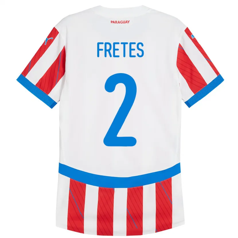 Danxen Mænd Paraguay Limpia Fretes #2 Hvid Rød Hjemmebane Spillertrøjer 24-26 Trøje T-Shirt
