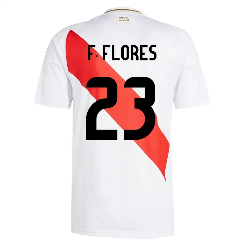 Danxen Mænd Peru Franchesco Flores #23 Hvid Hjemmebane Spillertrøjer 24-26 Trøje T-Shirt