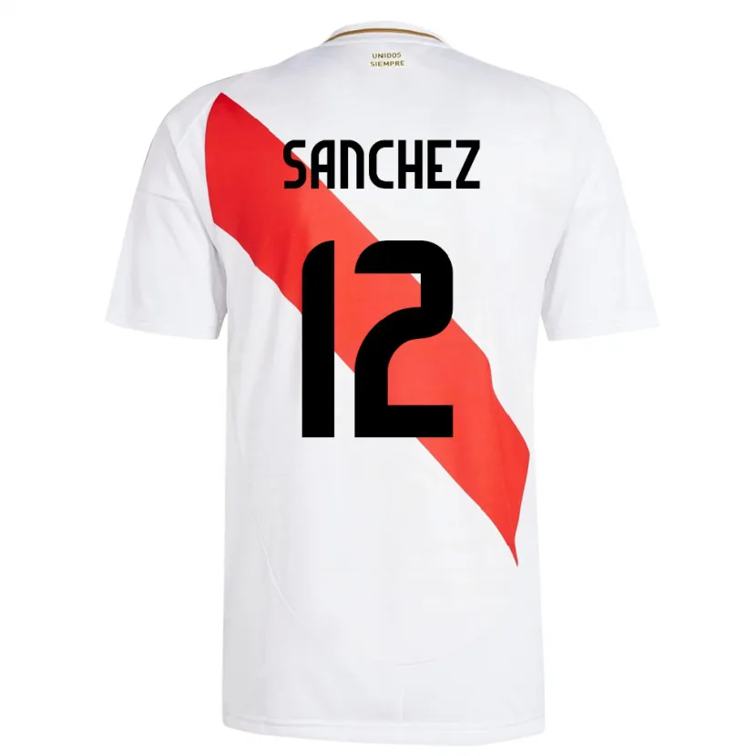 Danxen Mænd Peru Maryory Sánchez #12 Hvid Hjemmebane Spillertrøjer 24-26 Trøje T-Shirt