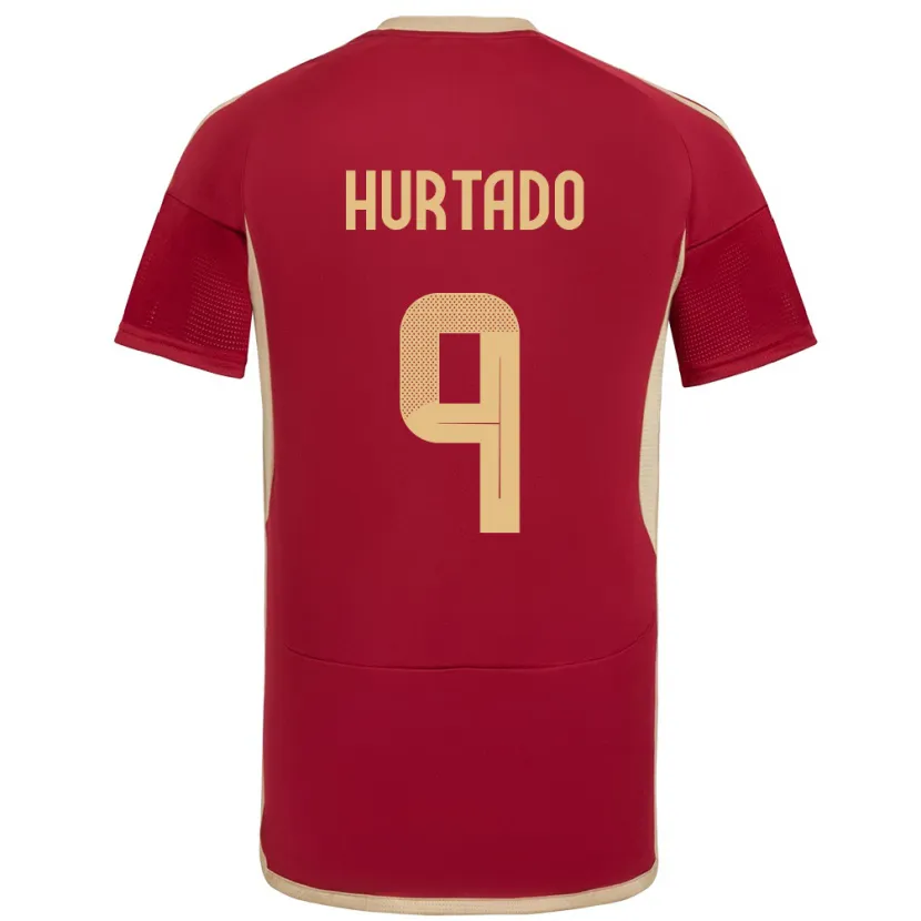 Danxen Mænd Venezuela Jan Hurtado #9 Bourgogne Hjemmebane Spillertrøjer 24-26 Trøje T-Shirt