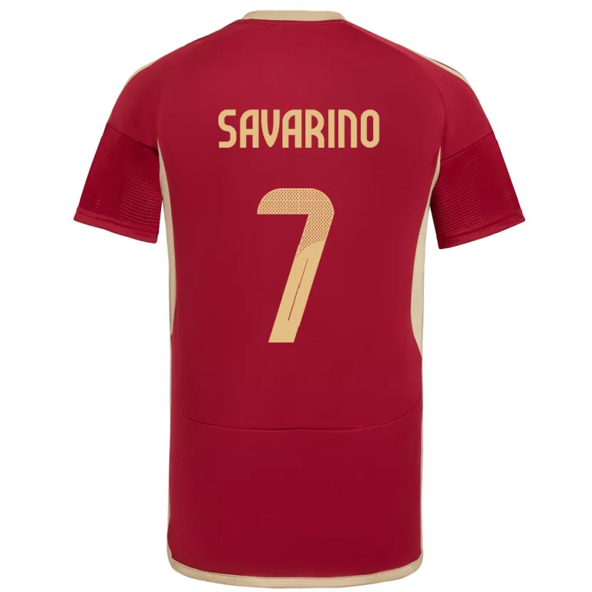 Danxen Mænd Venezuela Jefferson Savarino #7 Bourgogne Hjemmebane Spillertrøjer 24-26 Trøje T-Shirt