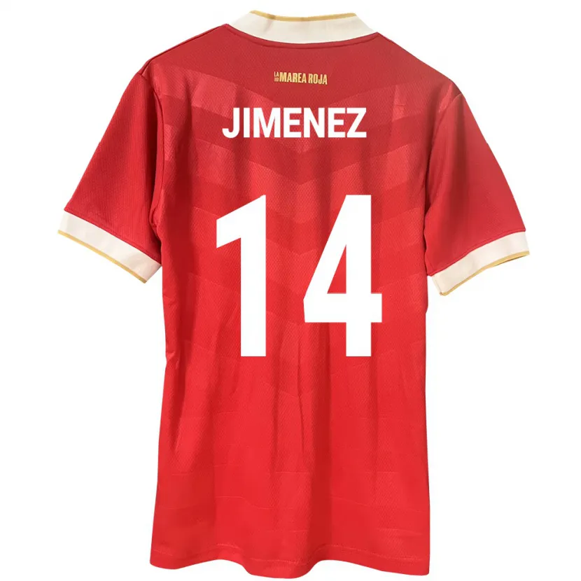Danxen Mænd Panama Juan Jiménez #14 Rød Hjemmebane Spillertrøjer 24-26 Trøje T-Shirt
