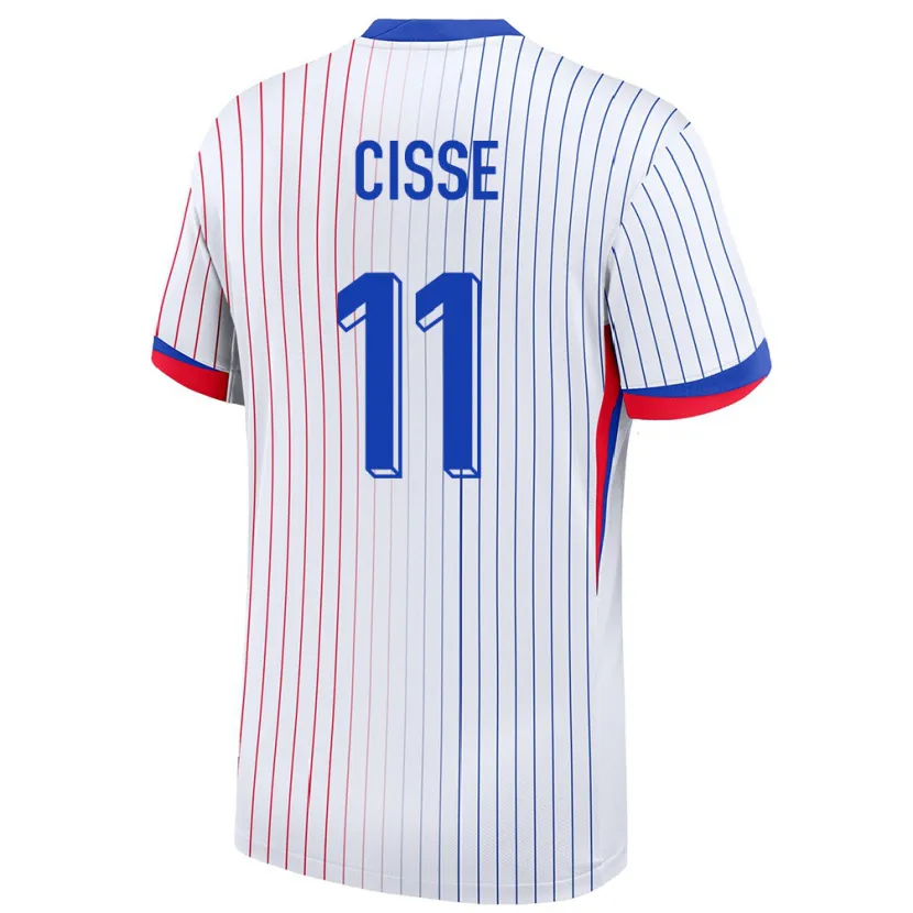 Danxen Mænd Frankrig Lamine Cisse #11 Hvid Udebane Spillertrøjer 24-26 Trøje T-Shirt