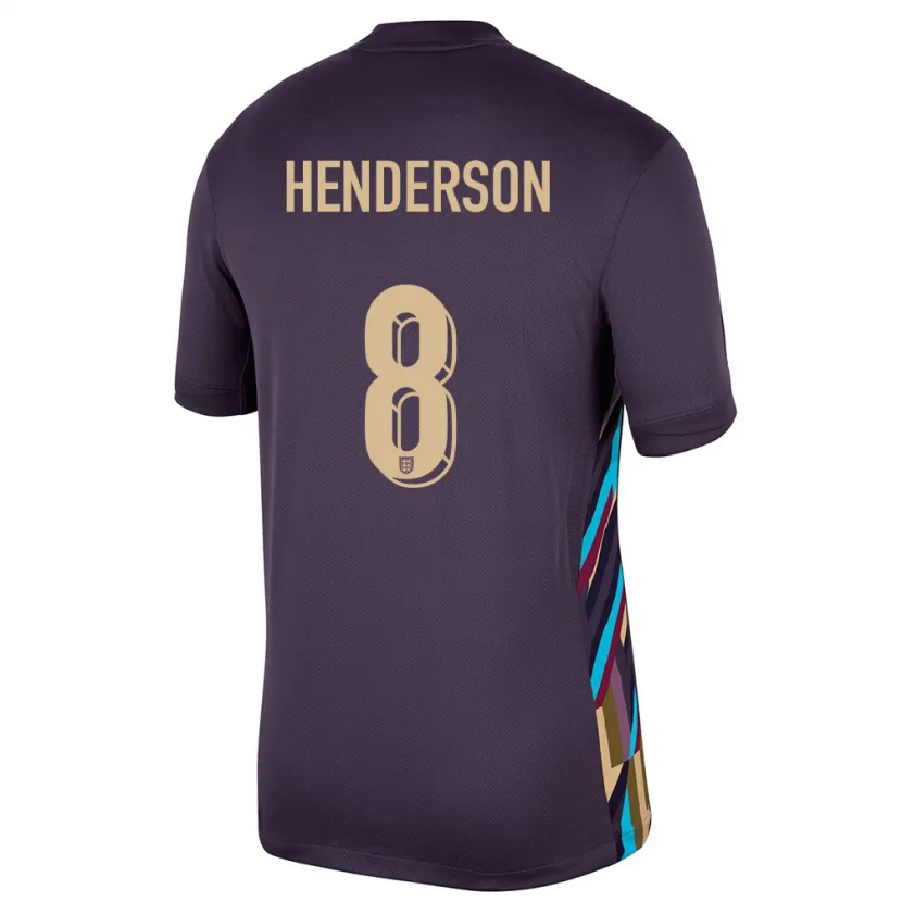 Danxen Mænd England Jordan Henderson #8 Mørk Rosin Udebane Spillertrøjer 24-26 Trøje T-Shirt