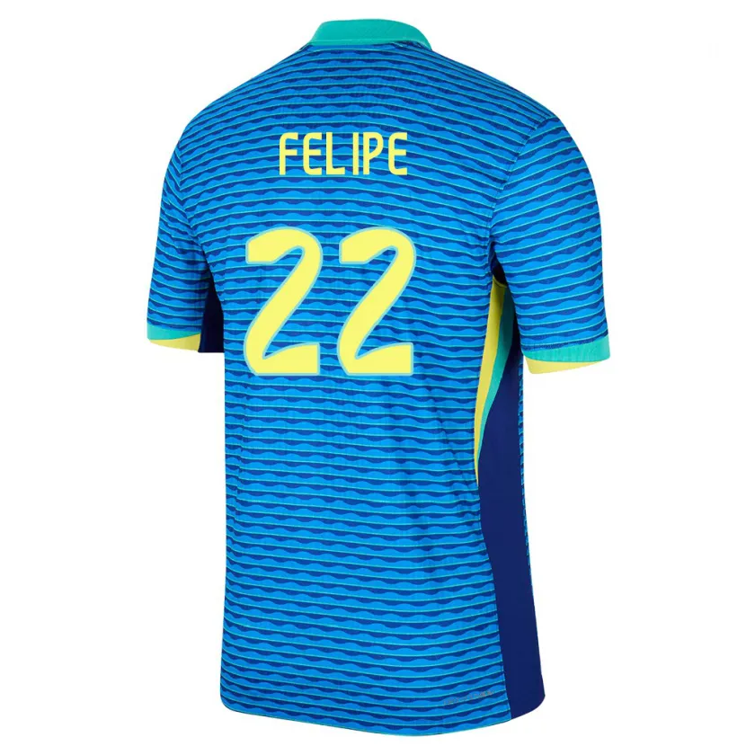 Danxen Mænd Brasilien Cayo Felipe #22 Blå Udebane Spillertrøjer 24-26 Trøje T-Shirt