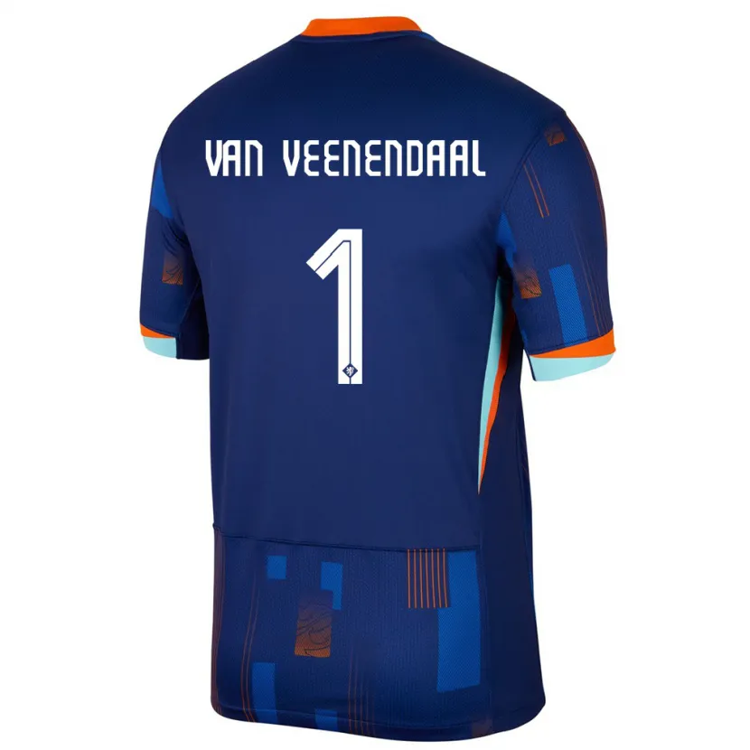 Danxen Mænd Holland Sari Van Veenendaal #1 Blå Udebane Spillertrøjer 24-26 Trøje T-Shirt