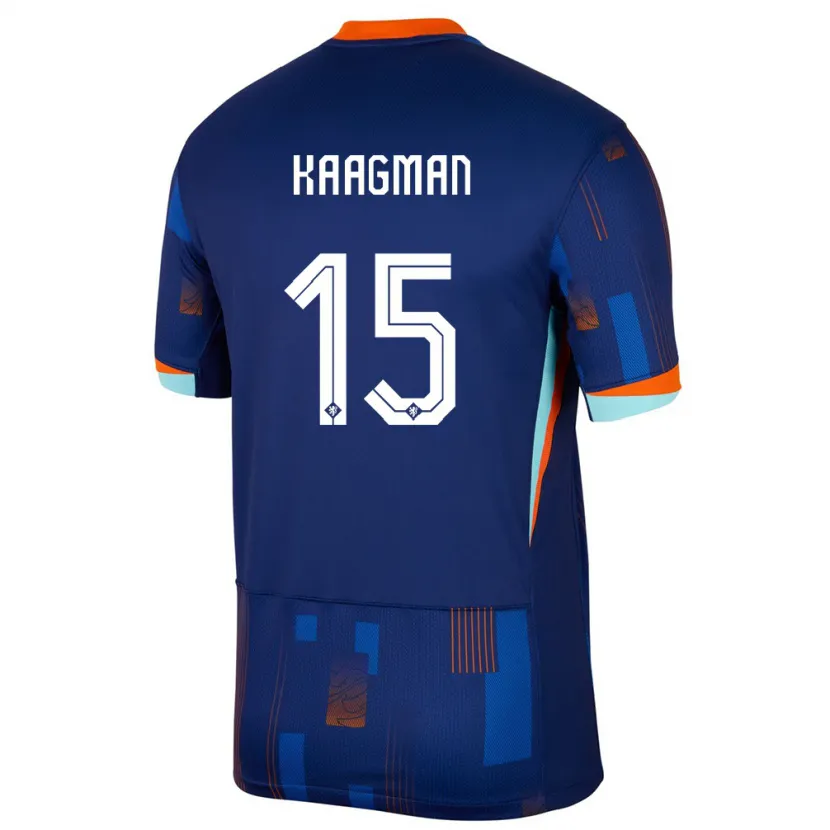 Danxen Mænd Holland Inessa Kaagman #15 Blå Udebane Spillertrøjer 24-26 Trøje T-Shirt