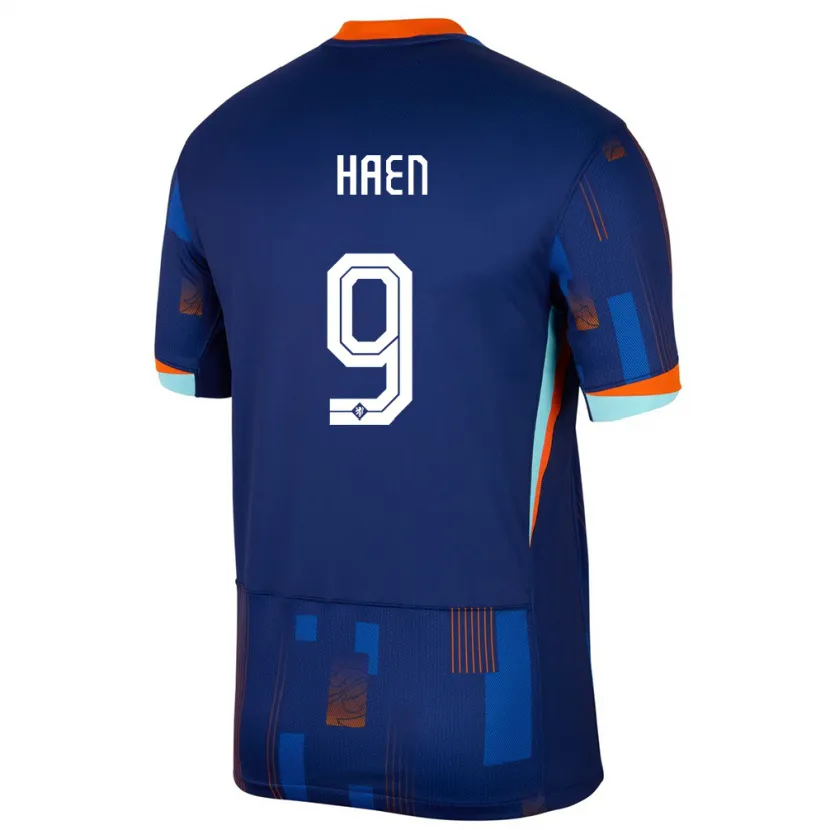 Danxen Mænd Holland Devin Haen #9 Blå Udebane Spillertrøjer 24-26 Trøje T-Shirt
