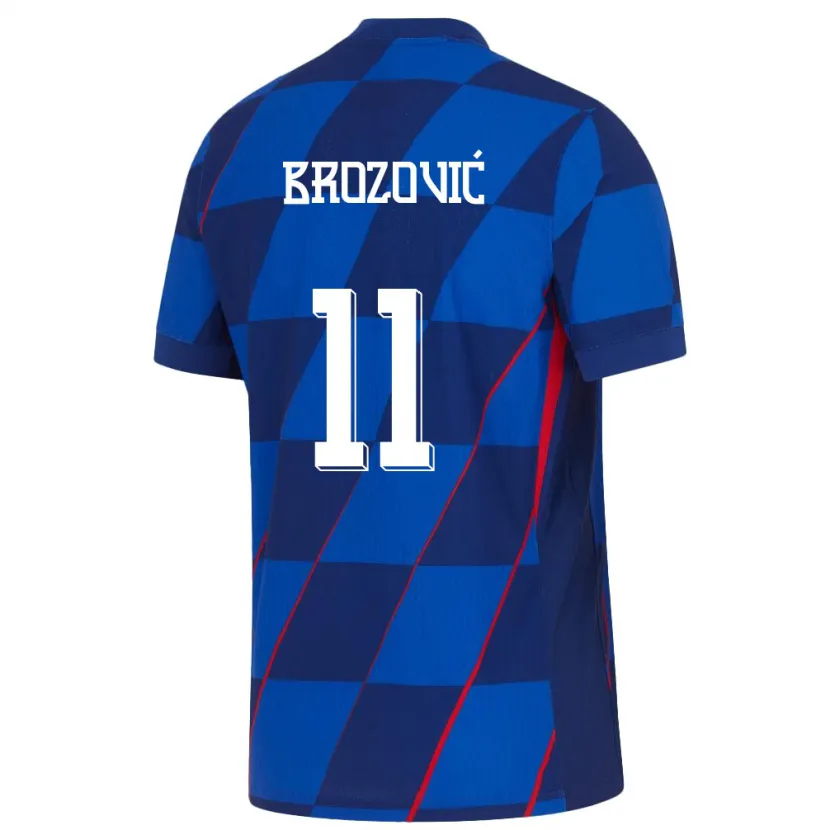 Danxen Mænd Kroatien Marcelo Brozovic #11 Blå Udebane Spillertrøjer 24-26 Trøje T-Shirt