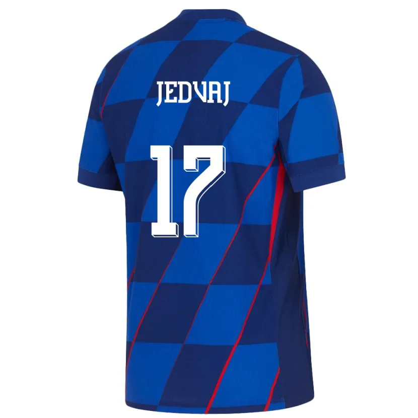Danxen Mænd Kroatien Karla Jedvaj #17 Blå Udebane Spillertrøjer 24-26 Trøje T-Shirt
