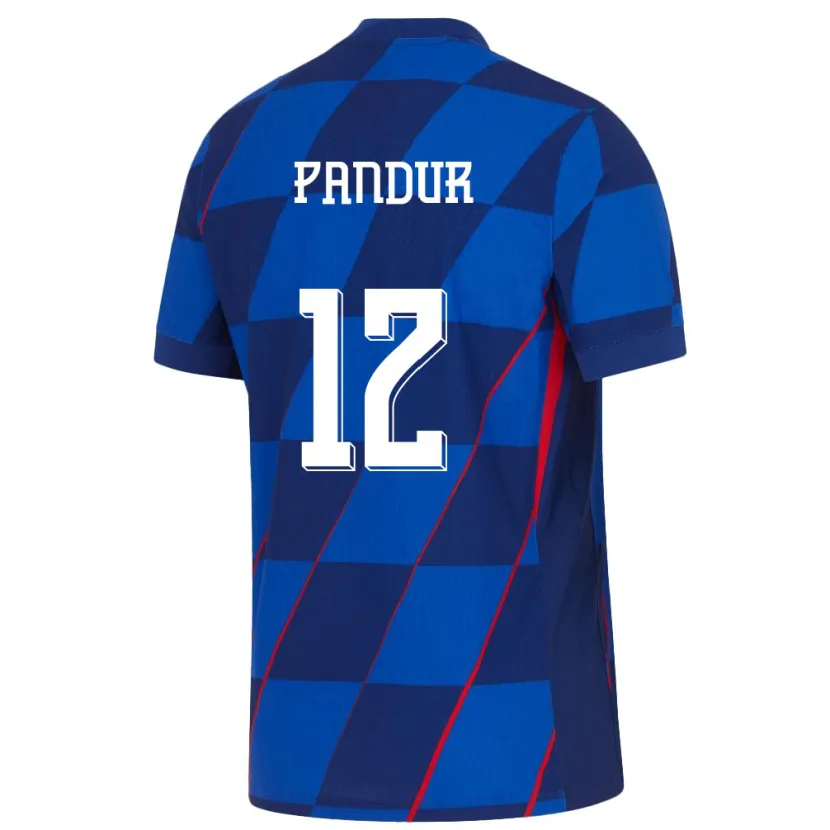 Danxen Mænd Kroatien Ivor Pandur #12 Blå Udebane Spillertrøjer 24-26 Trøje T-Shirt