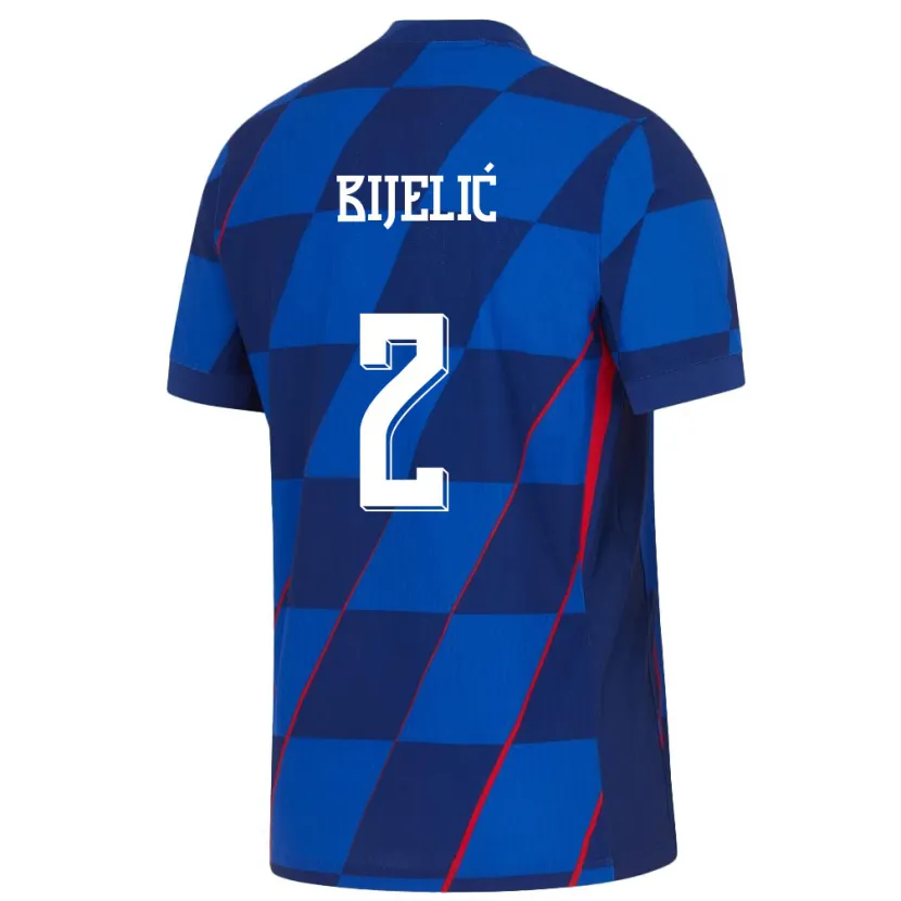 Danxen Mænd Kroatien Dario Bijelic #2 Blå Udebane Spillertrøjer 24-26 Trøje T-Shirt