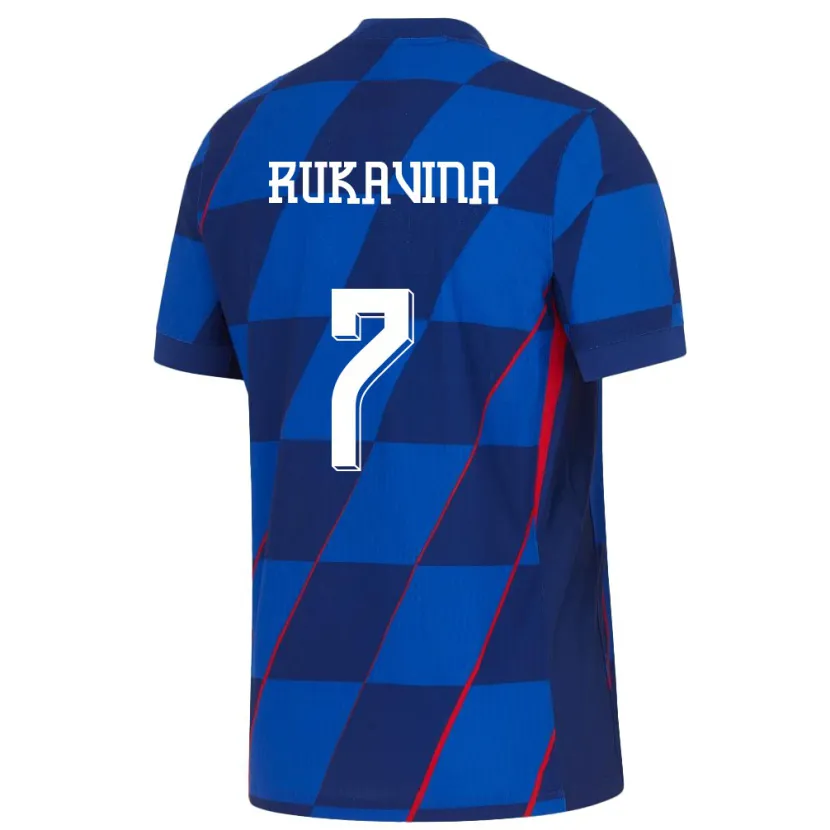 Danxen Mænd Kroatien Gabriel Rukavina #7 Blå Udebane Spillertrøjer 24-26 Trøje T-Shirt