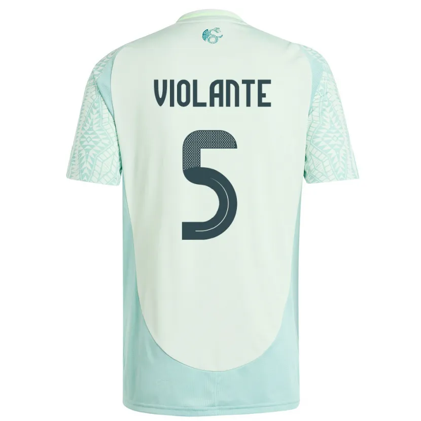 Danxen Mænd Mexico Isaias Violante #5 Linen Grøn Udebane Spillertrøjer 24-26 Trøje T-Shirt
