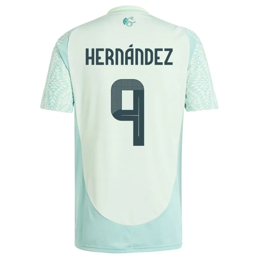 Danxen Mænd Mexico Jesus Hernandez #9 Linen Grøn Udebane Spillertrøjer 24-26 Trøje T-Shirt