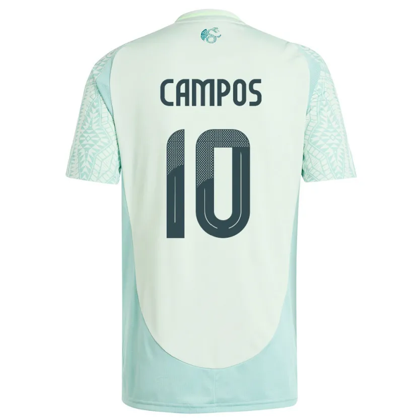 Danxen Mænd Mexico Karel Campos #10 Linen Grøn Udebane Spillertrøjer 24-26 Trøje T-Shirt