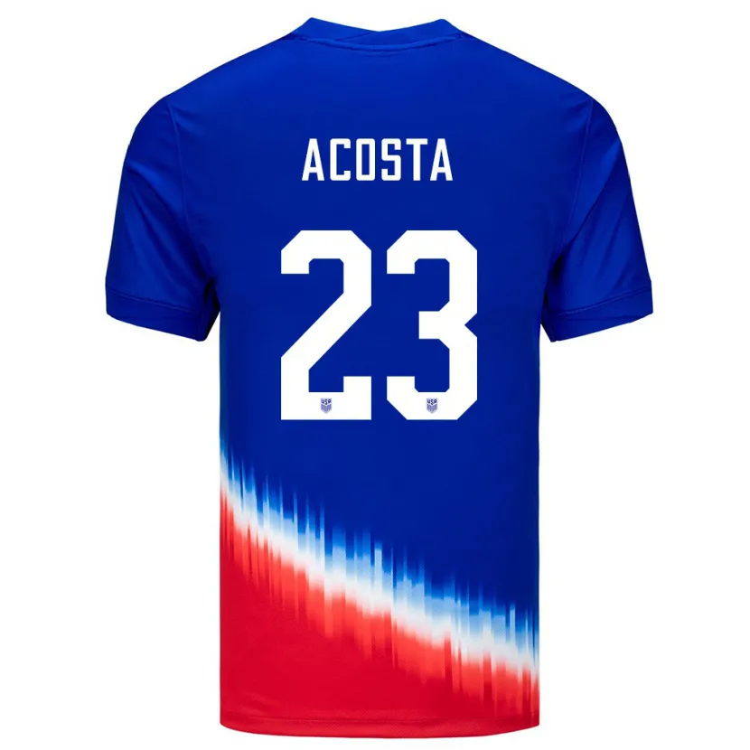 Danxen Mænd Usa Kellyn Acosta #23 Blå Udebane Spillertrøjer 24-26 Trøje T-Shirt