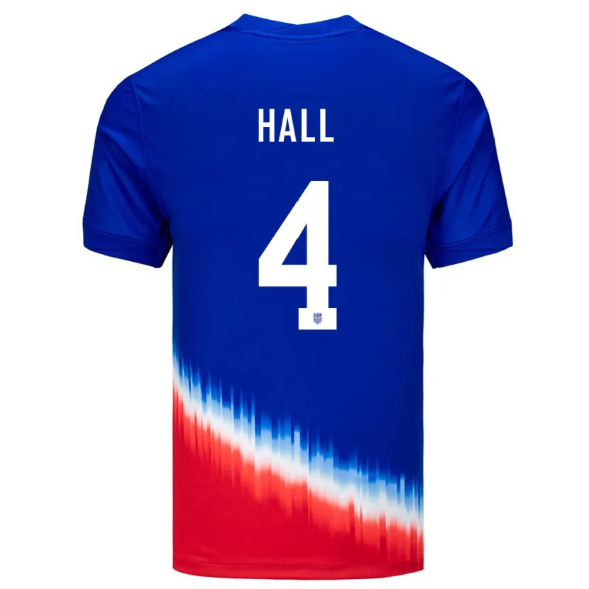 Danxen Mænd Usa Tyler Hall #4 Blå Udebane Spillertrøjer 24-26 Trøje T-Shirt