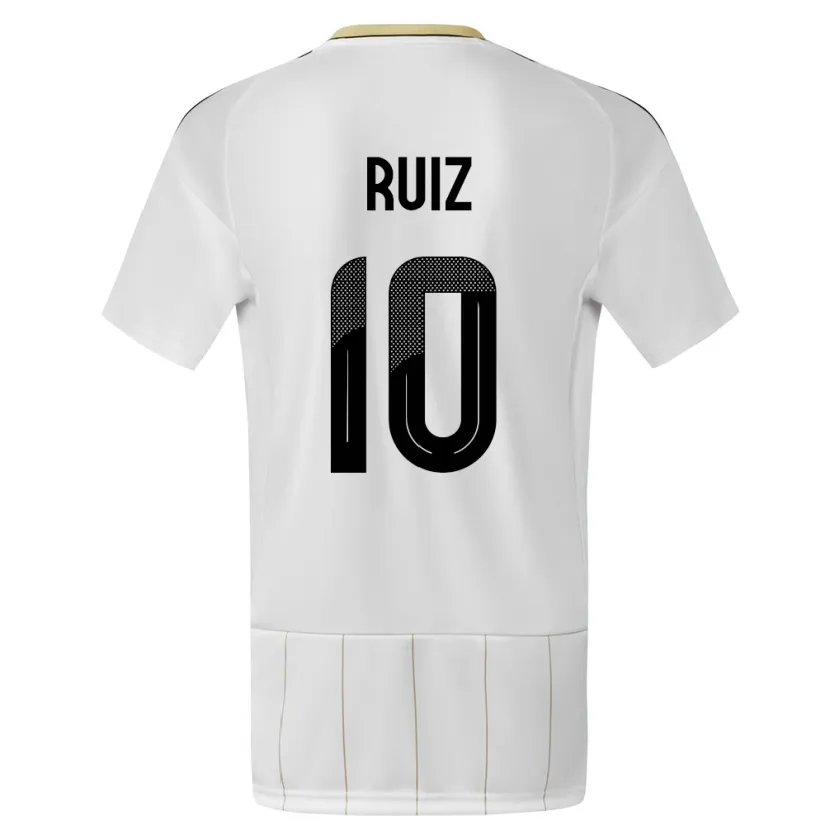 Danxen Mænd Costa Rica Bryan Ruiz #10 Hvid Udebane Spillertrøjer 24-26 Trøje T-Shirt