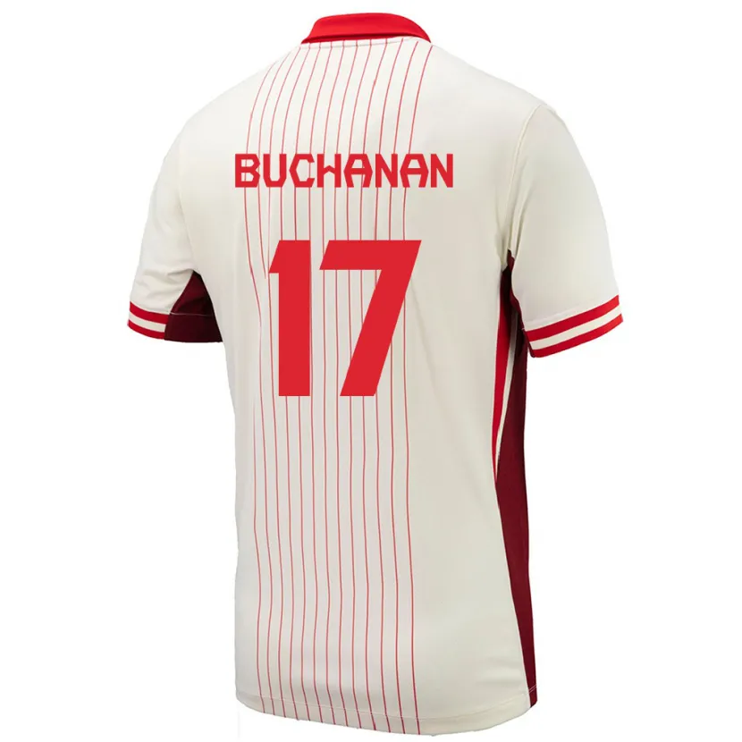 Danxen Mænd Canada Tajon Buchanan #17 Hvid Udebane Spillertrøjer 24-26 Trøje T-Shirt