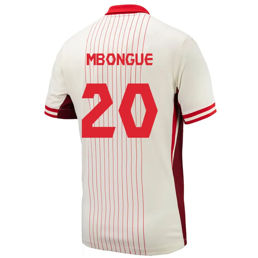 Danxen Mænd Canada Hugo Mbongue #20 Hvid Udebane Spillertrøjer 24-26 Trøje T-Shirt