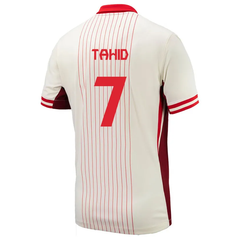 Danxen Mænd Canada Taryck Tahid #7 Hvid Udebane Spillertrøjer 24-26 Trøje T-Shirt