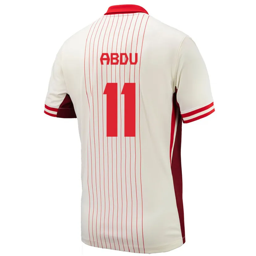 Danxen Mænd Canada Latifah Abdu #11 Hvid Udebane Spillertrøjer 24-26 Trøje T-Shirt