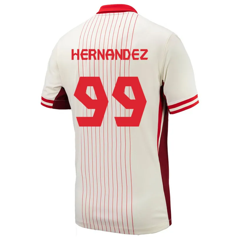 Danxen Mænd Canada Jeneva Hernandez Gray #99 Hvid Udebane Spillertrøjer 24-26 Trøje T-Shirt
