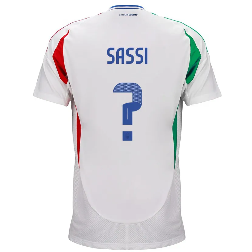 Danxen Mænd Italien Jacopo Sassi #0 Hvid Udebane Spillertrøjer 24-26 Trøje T-Shirt
