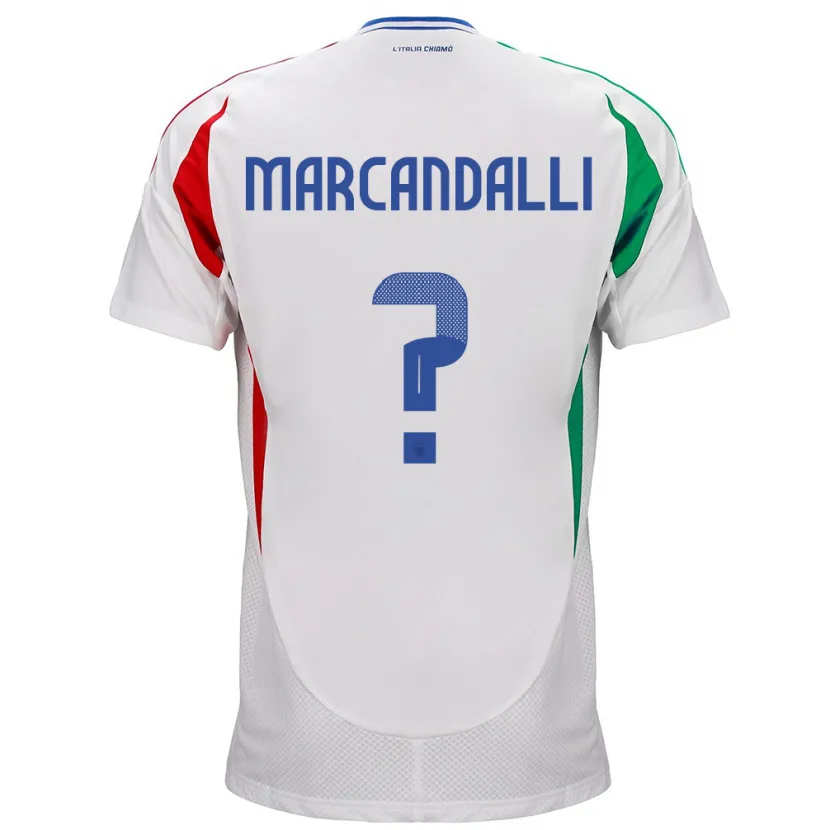 Danxen Mænd Italien Alessandro Marcandalli #0 Hvid Udebane Spillertrøjer 24-26 Trøje T-Shirt