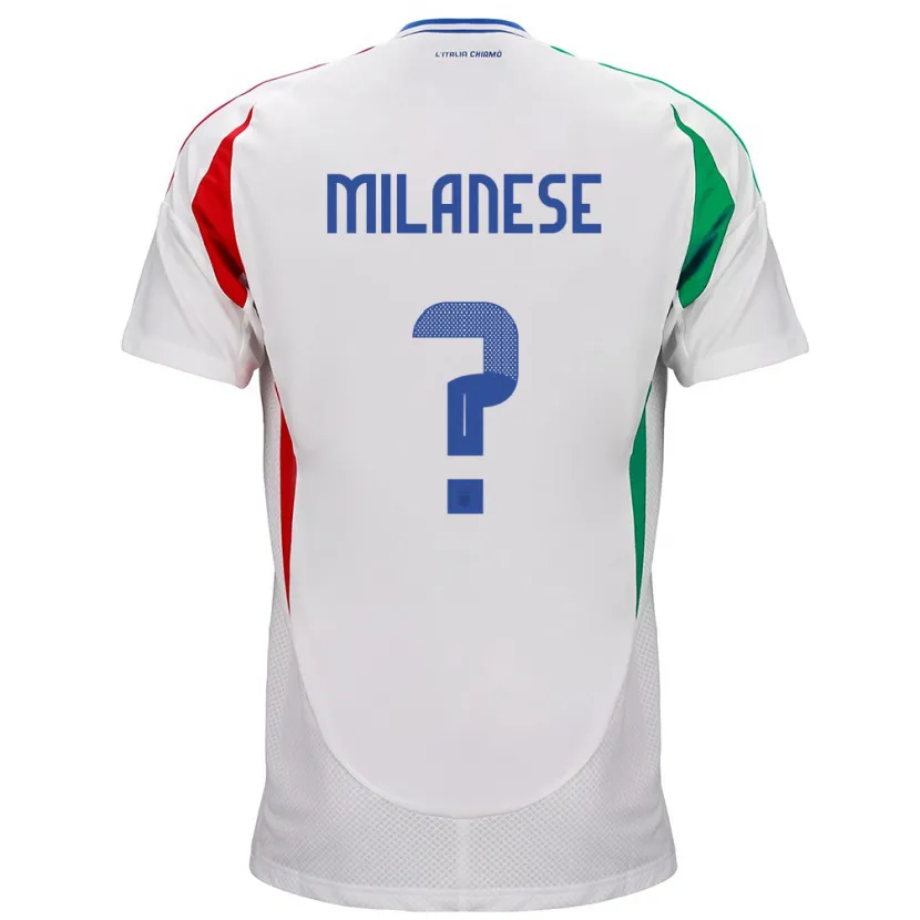 Danxen Mænd Italien Tommaso Milanese #0 Hvid Udebane Spillertrøjer 24-26 Trøje T-Shirt