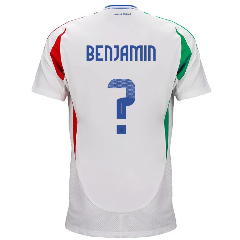Danxen Mænd Italien Emanuel Benjamin #0 Hvid Udebane Spillertrøjer 24-26 Trøje T-Shirt